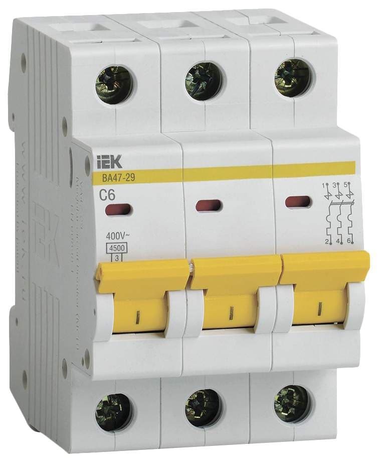 Выключатель автоматический IEK ВА47-29 MVA20-3-006-C
