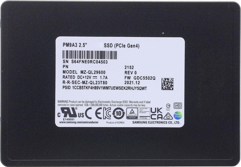 SSD диск Samsung PM9A3 3.84TB (MZQL23T8HCLS-00A07)