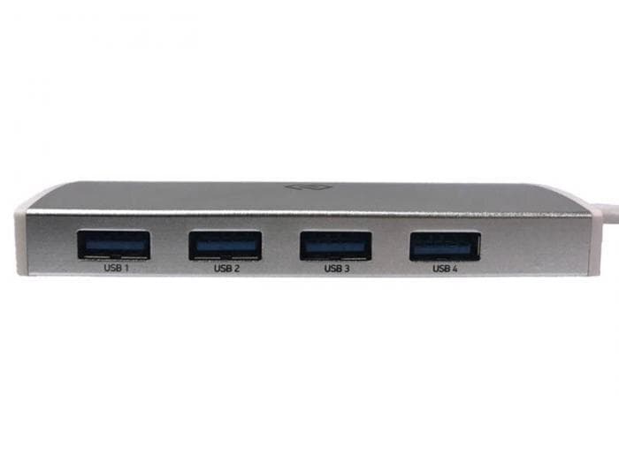 USB-хаб Digma HUB-4U3.0-UC серебристый