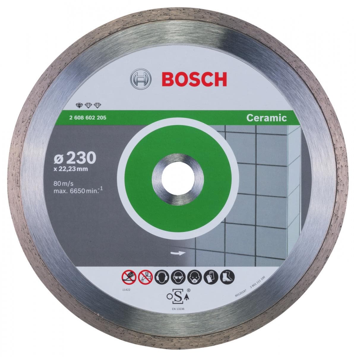 Алмазный диск Bosch 230х22мм Standard for Ceramic 2608602205