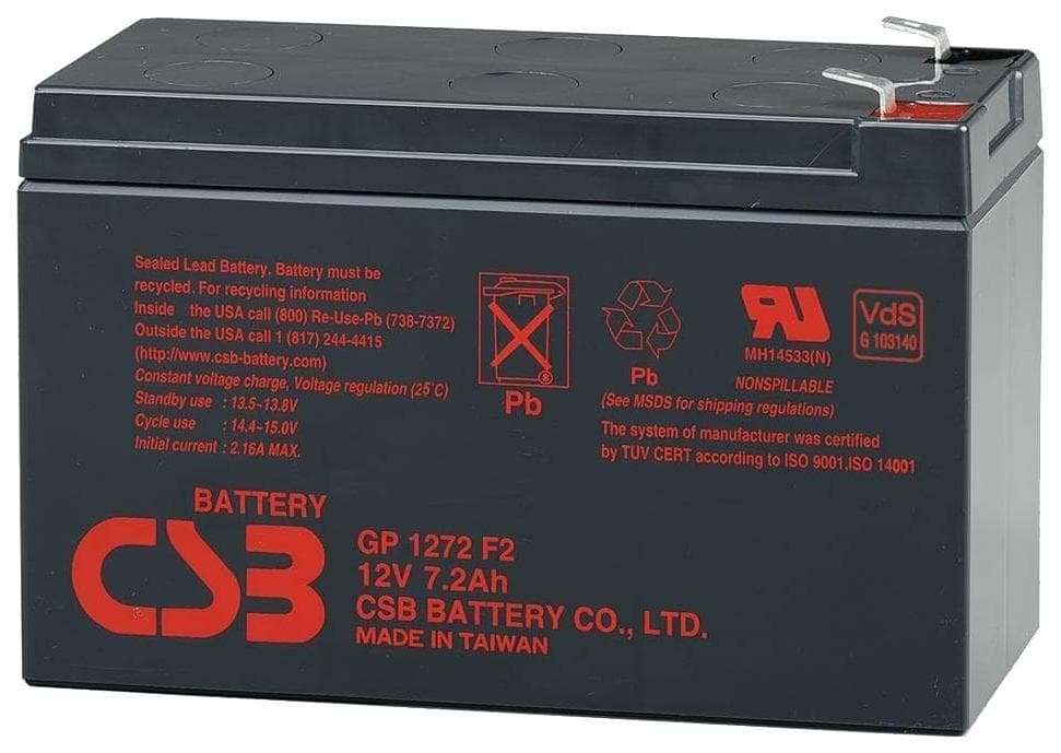 Аккумулятор для ИБП CSB GP 1272 F2 12V/7.2Ah (12V28W)