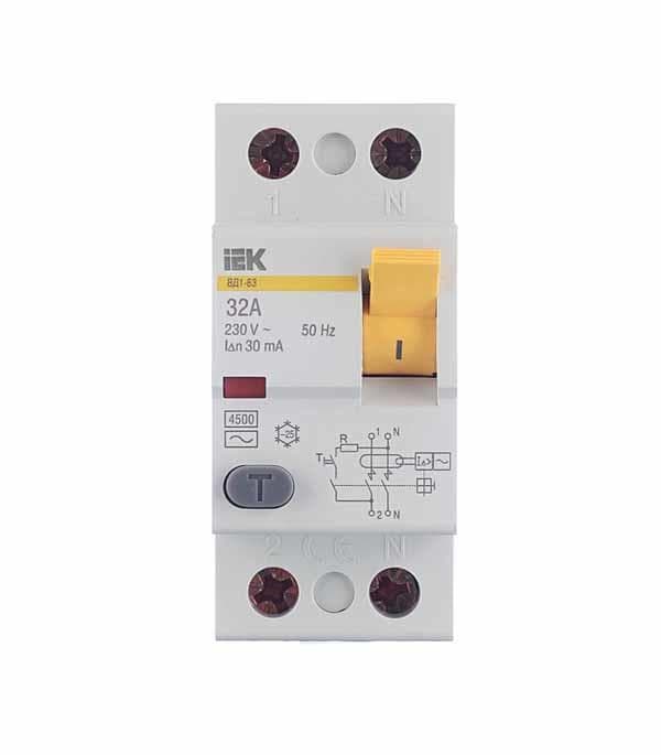 Выключатель дифференциального тока IEK MDV10-2-032-030 белый