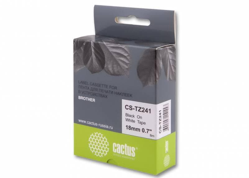 Картридж ленточный Cactus TZe-241 черный (CS-TZ241)