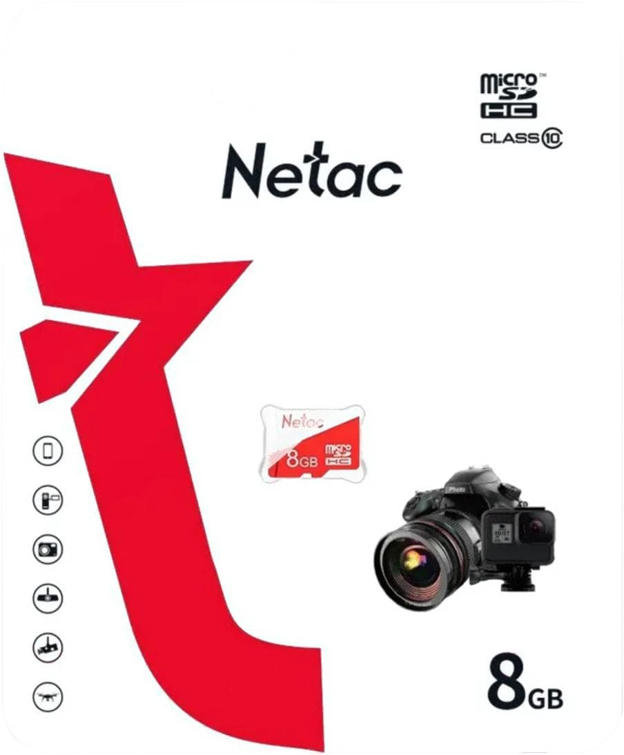 Карта памяти Netac P500 Eco MicroSDHC 8GB C10 (NT02P500ECO-008G-S)