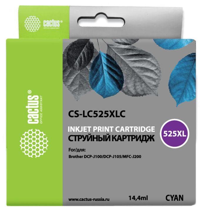 Картридж Cactus CS-LC525XLC голубой
