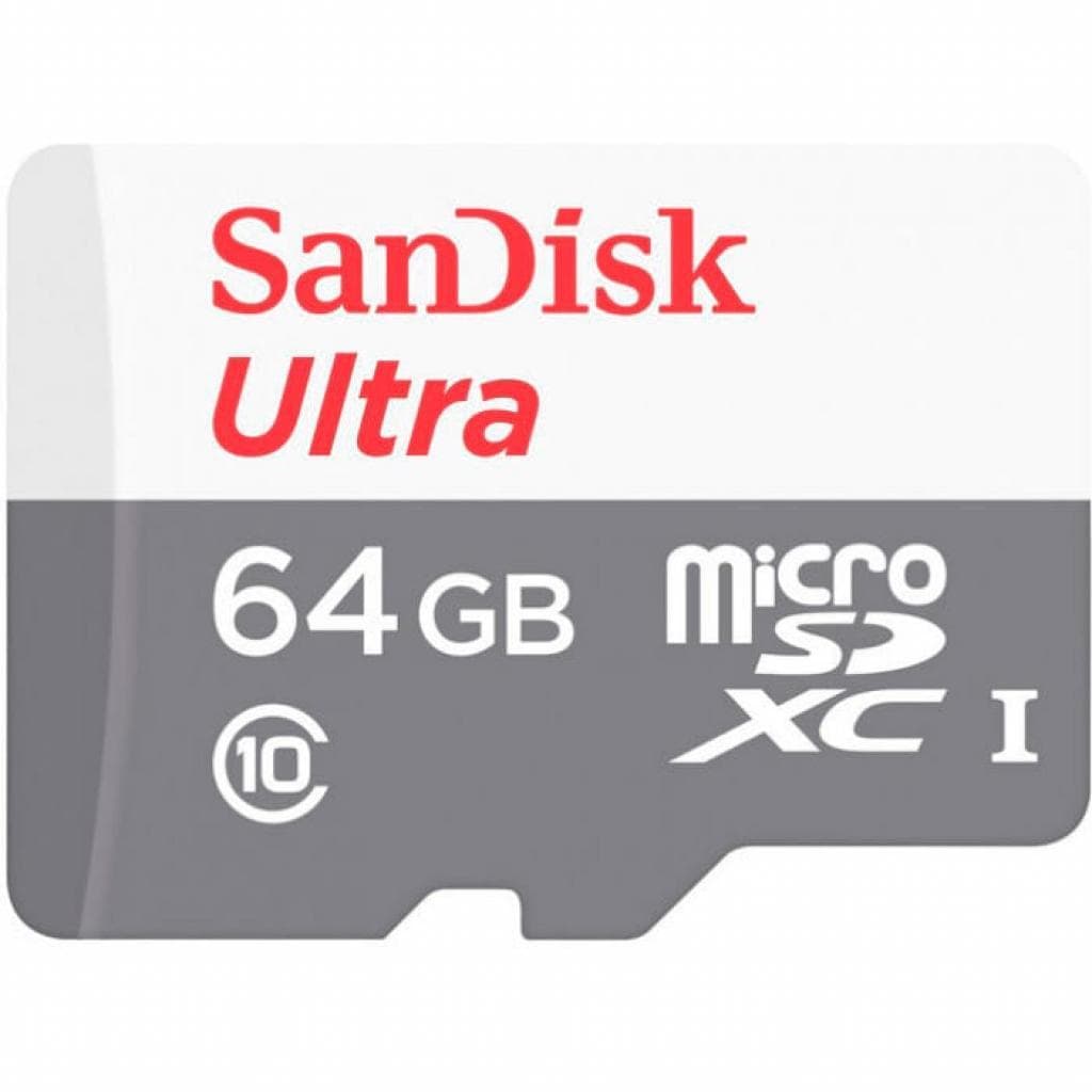 Карта памяти SanDisk microSD 64GB microSDXC Class 10 Ultra UHS-I (SDSQUNR-064G-GN3MN)