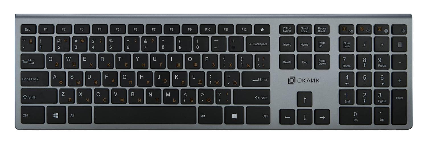 Клавиатура Oklick 890S WT-1901 серый (1196549)