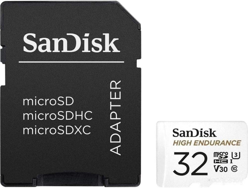 Карта памяти SanDisk High Endurance microSDHC 32GB с адаптером (SDSQQNR-032G-GN6IA)