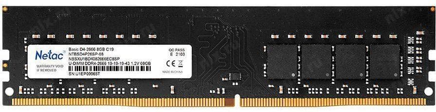 Оперативная память Netac Basic 8GB DDR4 PC4-25600 (NTBSD4P32SP-08)