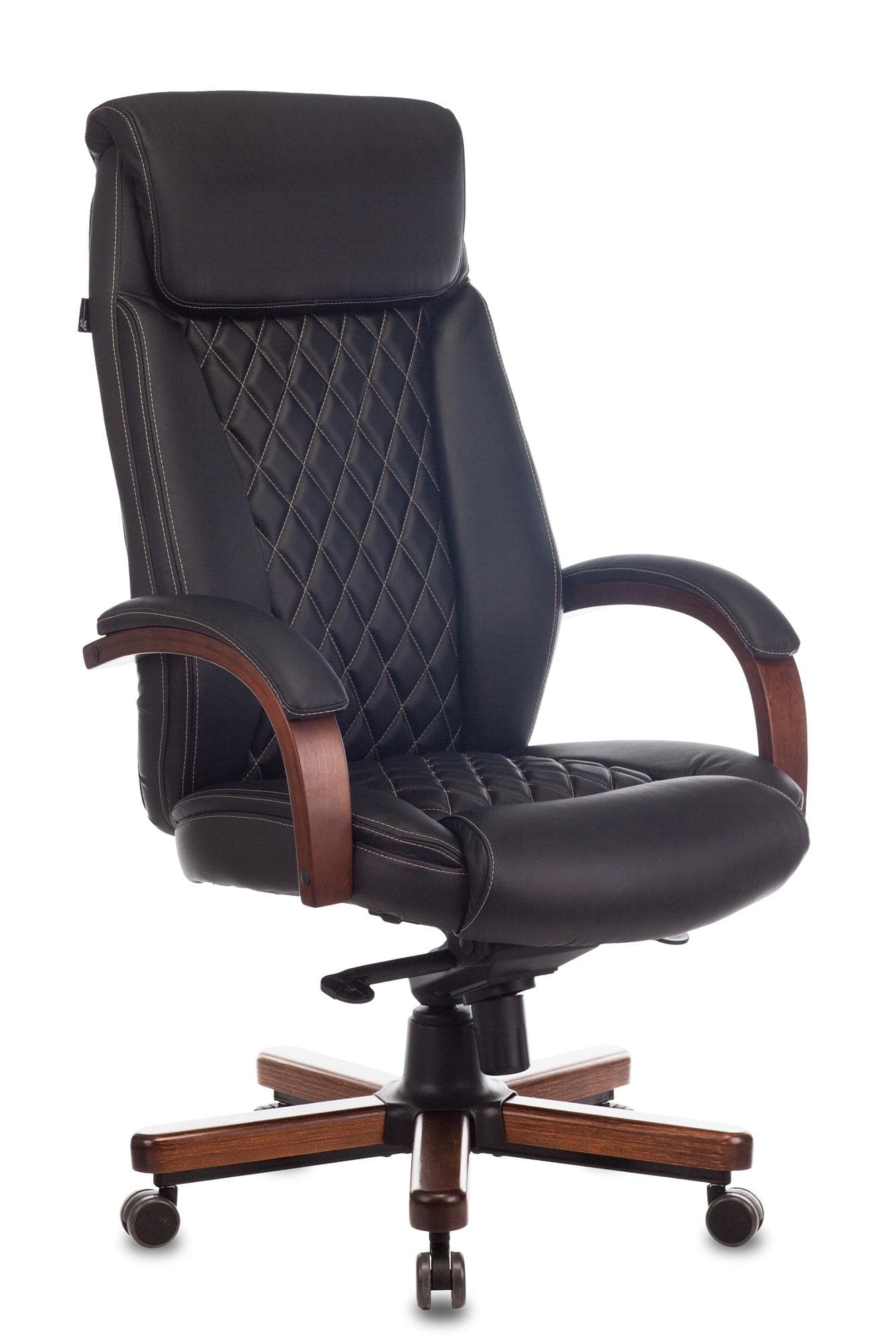 Офисное кресло Бюрократ T-9924WALNUT/Black черный/дерево