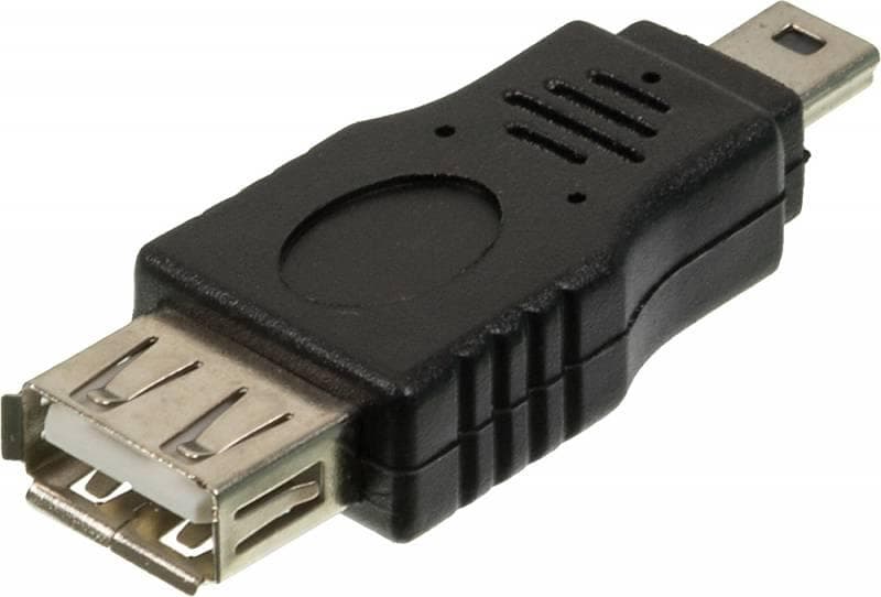 Переходник Ningbo mini USB B (m) - USB A (f) черный