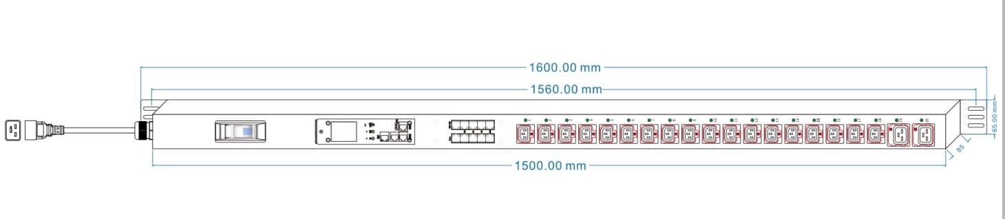 Блок распределения питания Powercom PDU-16AVMS20-18C13-2C19