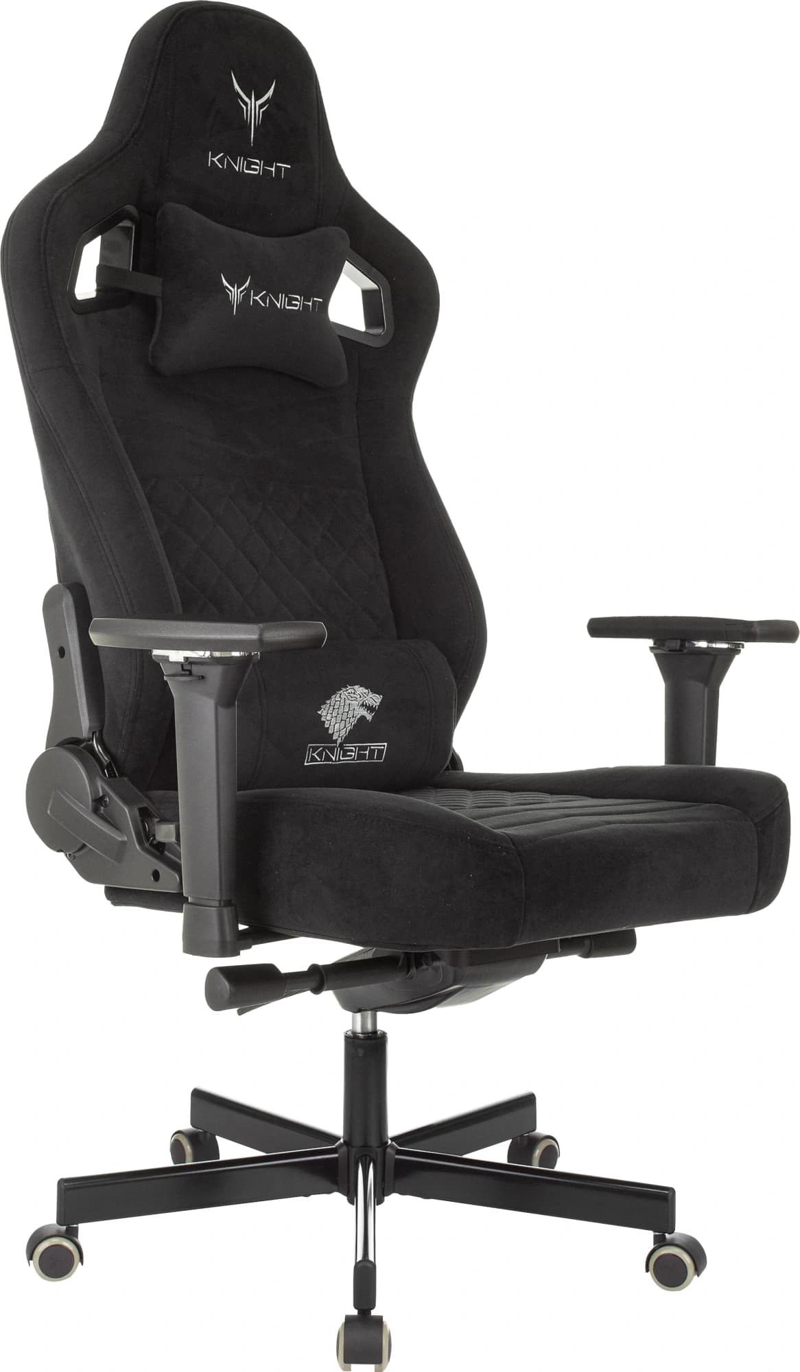 Геймерское кресло Knight Hunter Alfa Black искусственная замша
