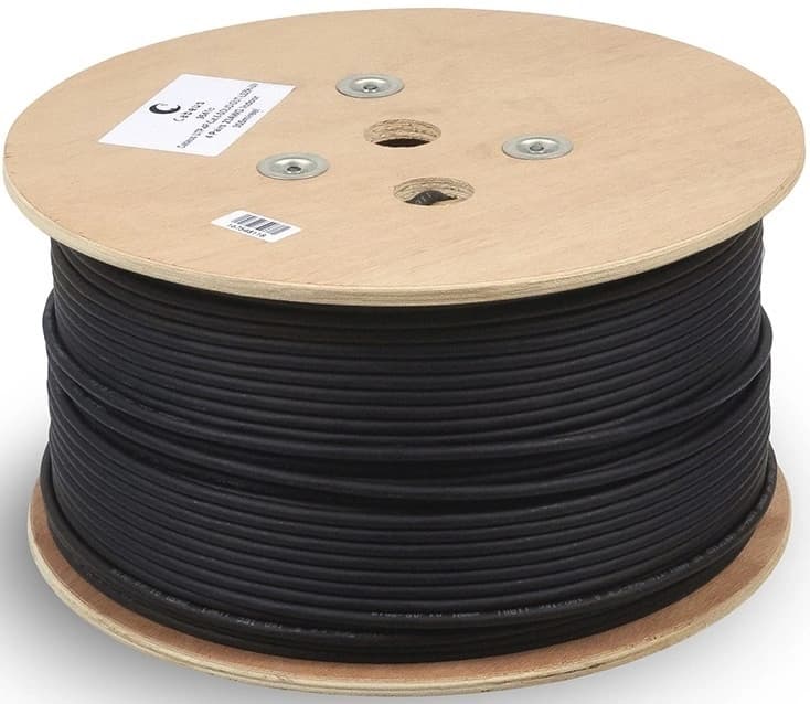 Кабель витая пара Cabeus UTP-4P-Cat.5e-SOLID-OUT-PE-UV черный