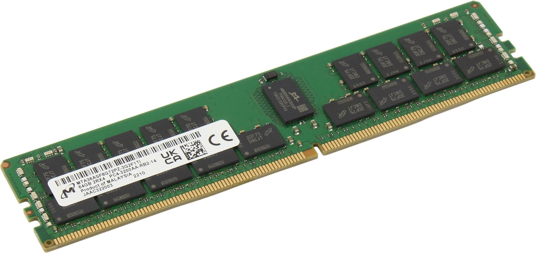 Оперативная память Micron 64GB DDR4-3200 ECC Registered (MTA36ASF8G72PZ-3G2)