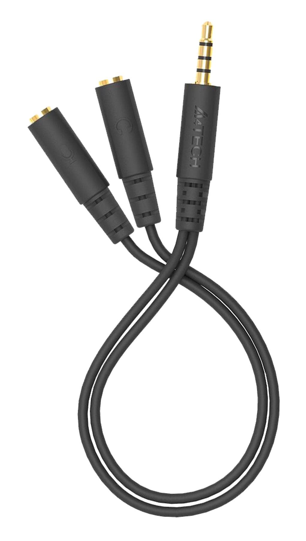 Адаптер аудио A4Tech 2xJack 3.5 (f)/Jack 3.5 (m) 0.2м черный (AD-3P)